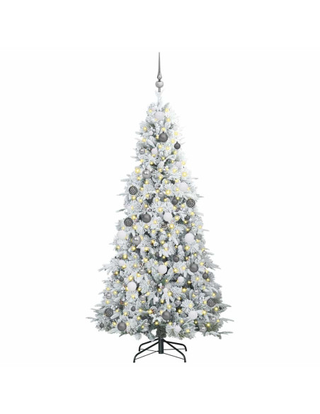 Albero di Natale Artificiale con Rami Pieghevoli Bianco 210 cm