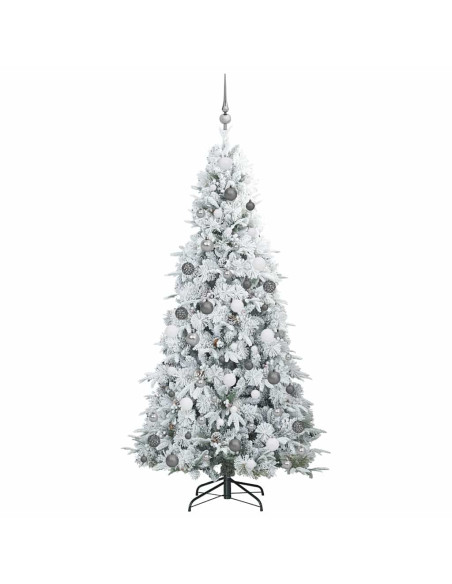 Albero di Natale Artificiale con Rami Pieghevoli Bianco 210 cm