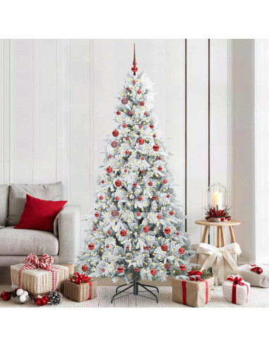 Albero di Natale Artificiale con Rami Pieghevoli Bianco 210 cm