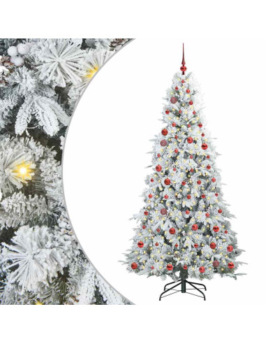 Albero di Natale Artificiale con Rami Pieghevoli Bianco 210 cm