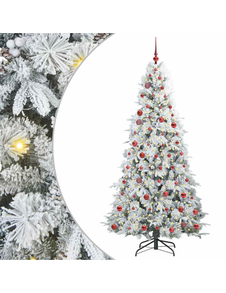 Albero di Natale Artificiale con Rami Pieghevoli Bianco 210 cm