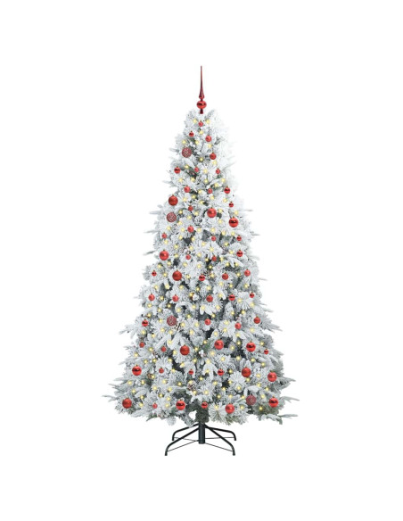 Albero di Natale Artificiale con Rami Pieghevoli Bianco 210 cm