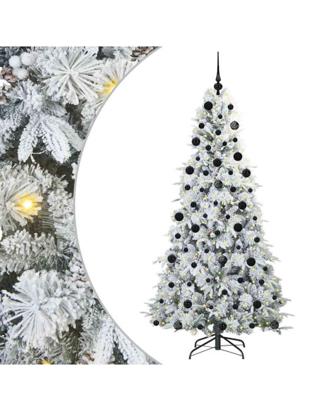 Albero di Natale Artificiale con Rami Pieghevoli Verde 210 cm