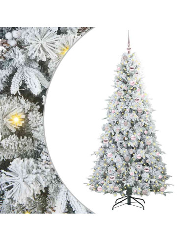 Albero di Natale Artificiale con Rami Pieghevoli Verde 210 cm