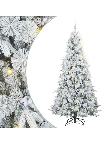 Albero di Natale Artificiale con Rami Pieghevoli Verde 210 cm