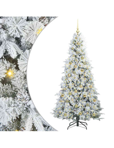 Albero di Natale Artificiale con Rami Pieghevoli Bianco 210 cm