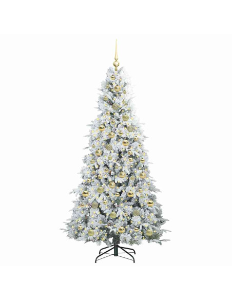 Albero di Natale Artificiale con Rami Pieghevoli Bianco 210 cm