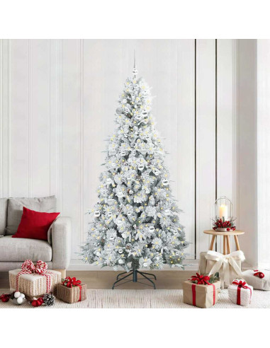 Albero di Natale Artificiale con Rami Pieghevoli Bianco 210 cm