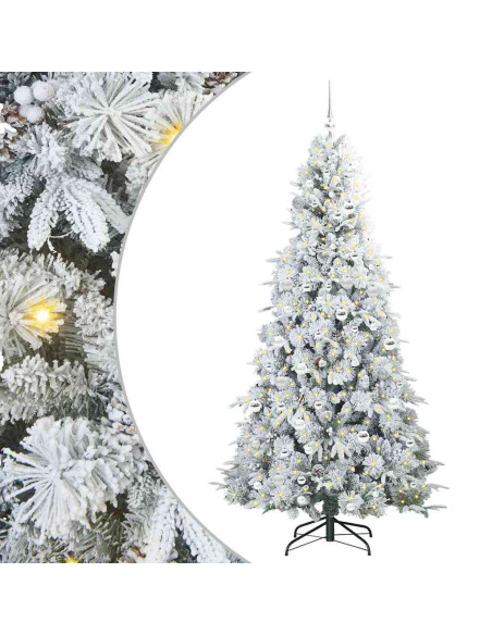 Albero di Natale Artificiale con Rami Pieghevoli Bianco 210 cm