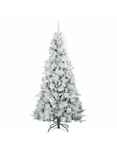 Albero di Natale Artificiale con Rami Pieghevoli Bianco 210 cm