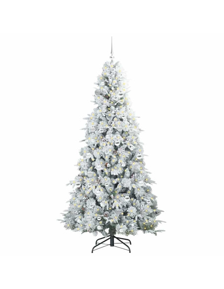 Albero di Natale Artificiale con Rami Pieghevoli Bianco 210 cm