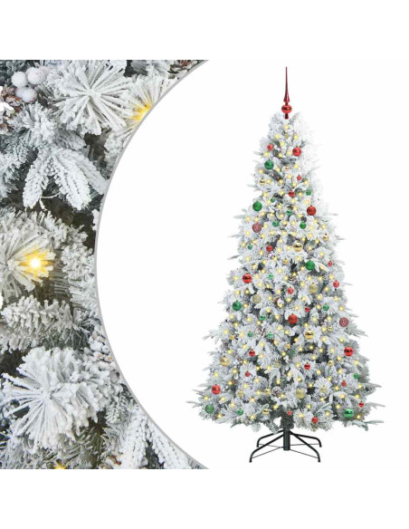 Albero di Natale Artificiale con Rami Pieghevoli Verde 210 cm