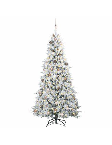 Albero di Natale Artificiale con Rami Pieghevoli Bianco 240 cm