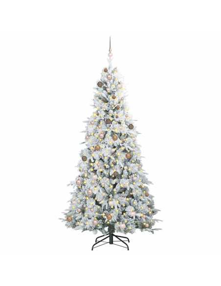Albero di Natale Artificiale con Rami Pieghevoli Bianco 240 cm