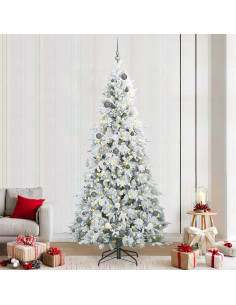 Albero di Natale Artificiale con Rami Pieghevoli Verde 240 cm 2