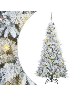 Albero di Natale Artificiale con Rami Pieghevoli Bianco 240 cm 2