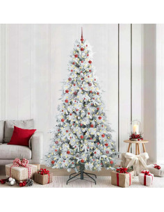 Albero di Natale Artificiale con Rami Pieghevoli Bianco 240 cm 2