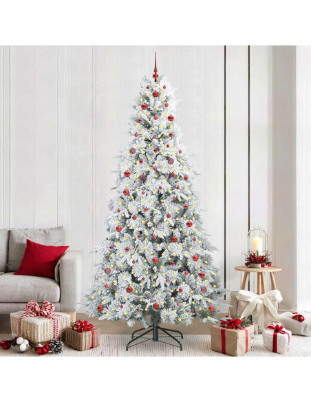 Albero di Natale Artificiale con Rami Pieghevoli Bianco 240 cm