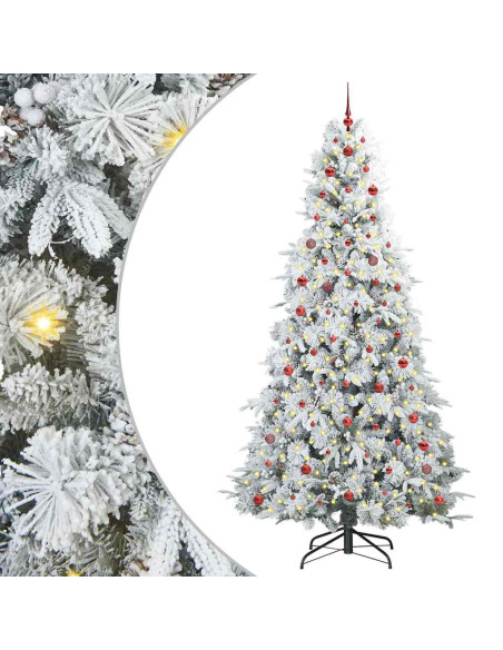Albero di Natale Artificiale con Rami Pieghevoli Bianco 240 cm