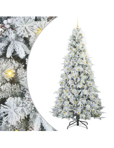 Albero di Natale Artificiale con Rami Pieghevoli Bianco 240 cm 2