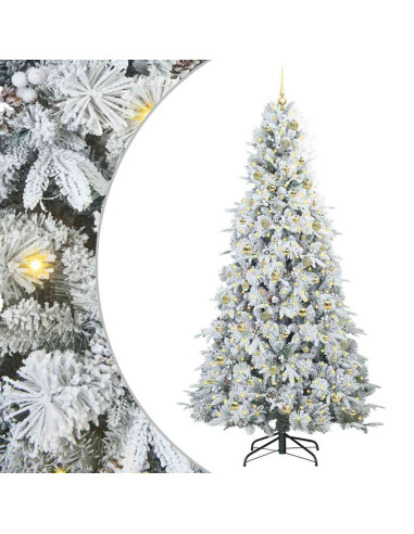 Albero di Natale Artificiale con Rami Pieghevoli Bianco 240 cm