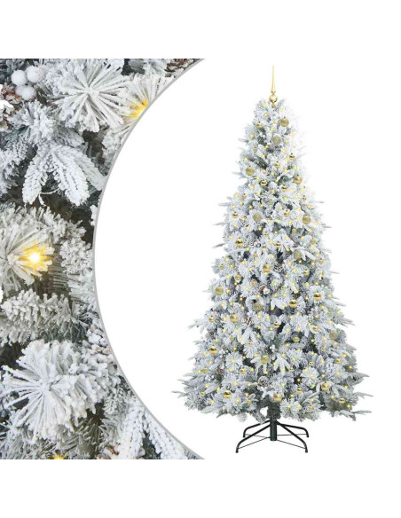 Albero di Natale Artificiale con Rami Pieghevoli Bianco 240 cm