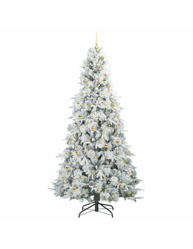 Albero di Natale Artificiale con Rami Pieghevoli Bianco 240 cm