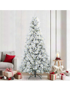 Albero di Natale Artificiale con Rami Pieghevoli Bianco 240 cm 2