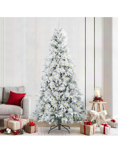 Albero di Natale Artificiale con Rami Pieghevoli Bianco 240 cm