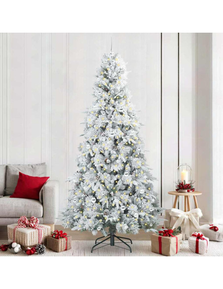 Albero di Natale Artificiale con Rami Pieghevoli Bianco 240 cm