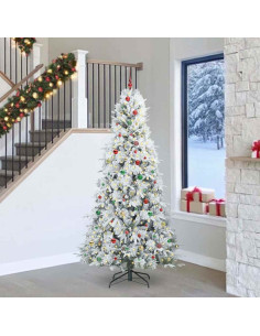 Albero di Natale Artificiale con Rami Pieghevoli Verde 240 cm 2