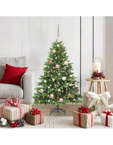 Albero di Natale artificiale con 150 LED Verde 120 cm PE e PVC