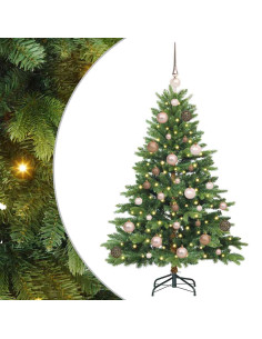 Albero di Natale artificiale con 150 LED Verde 120 cm PE e PVC 2