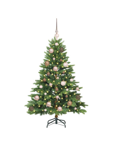 Albero di Natale artificiale con 150 LED Verde 120 cm PE e PVC
