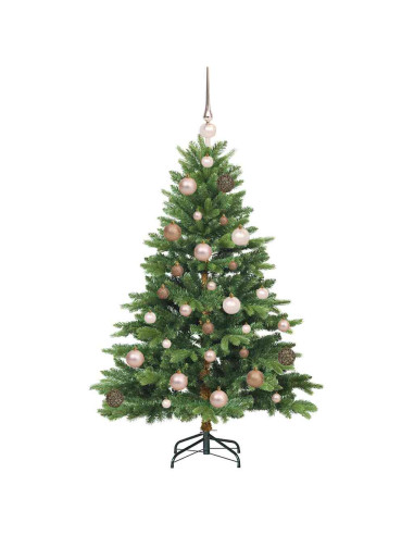 Albero di Natale artificiale con 150 LED Verde 120 cm PE e PVC