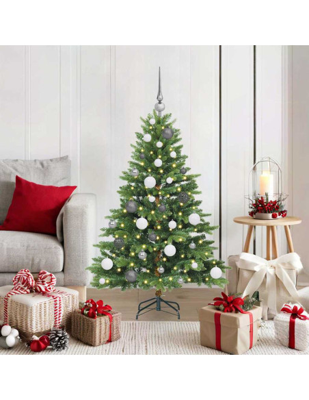 Albero di Natale artificiale con 150 LED Verde 120 cm PE e PVC