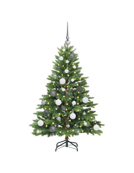 Albero di Natale artificiale con 150 LED Verde 120 cm PE e PVC