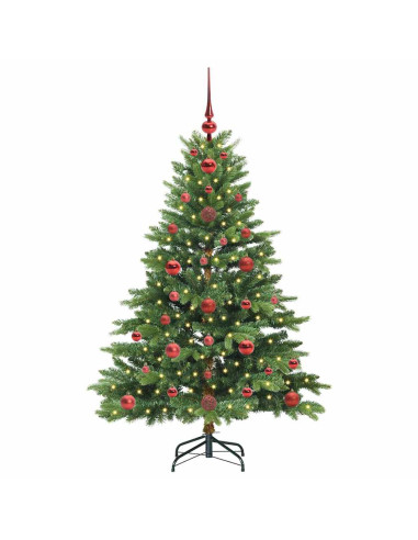 Albero di Natale artificiale con 150 LED Verde 120 cm PE e PVC