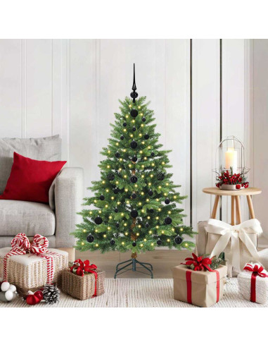 Albero di Natale artificiale con 150 LED Verde 120 cm PE e PVC