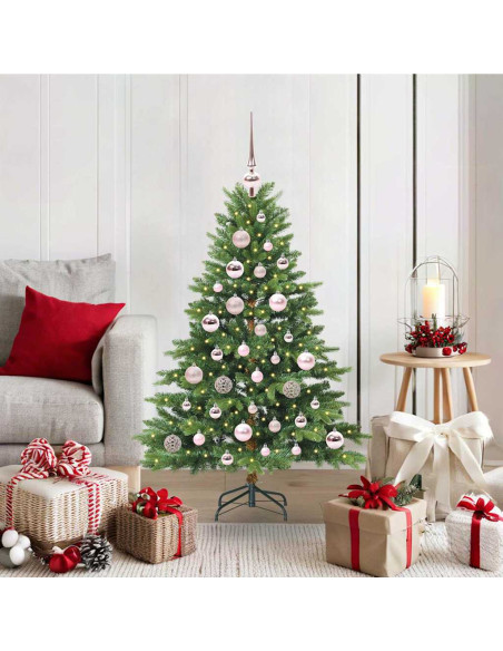 Albero di Natale artificiale con 150 LED Verde 120 cm PE e PVC