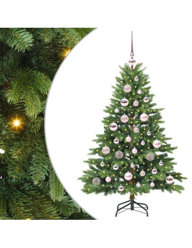 Albero di Natale artificiale con 150 LED Verde 120 cm PE e PVC