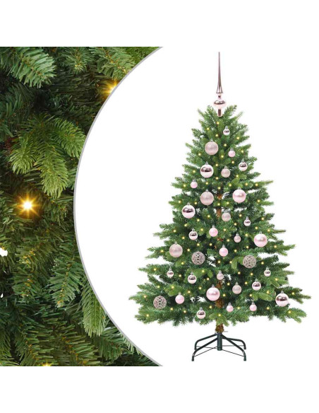 Albero di Natale artificiale con 150 LED Verde 120 cm PE e PVC
