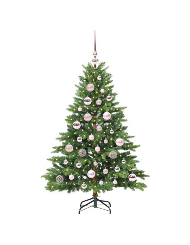 Albero di Natale artificiale con 150 LED Verde 120 cm PE e PVC