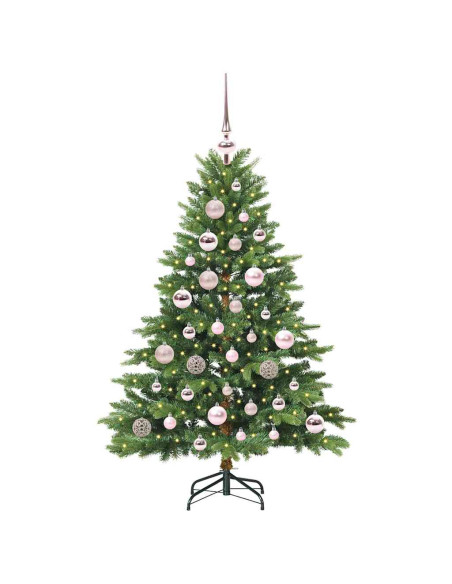 Albero di Natale artificiale con 150 LED Verde 120 cm PE e PVC