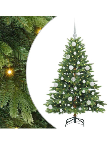 Albero di Natale artificiale con 150 LED Verde 120 cm PE e PVC