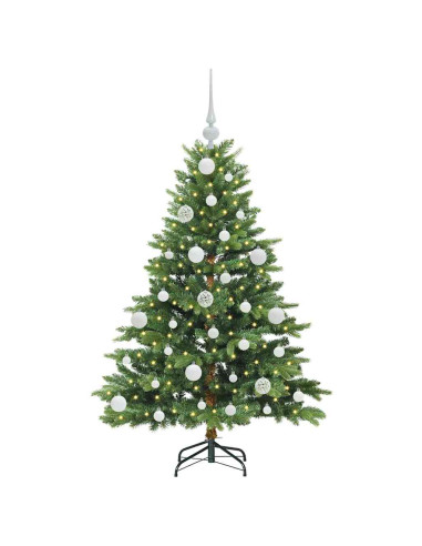 Albero di Natale artificiale con 150 LED Verde 120 cm PE e PVC