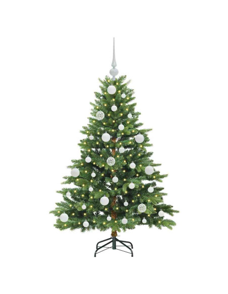 Albero di Natale artificiale con 150 LED Verde 120 cm PE e PVC