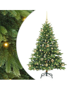Albero di Natale artificiale con 150 LED Verde 120 cm PE e PVC 2