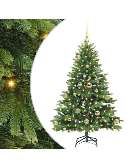 Albero di Natale artificiale con 150 LED Verde 120 cm PE e PVC