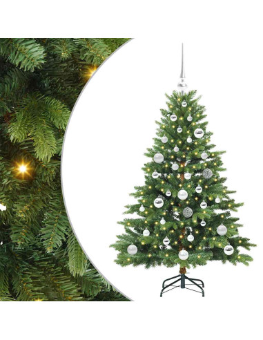 Albero di Natale artificiale con 150 LED Verde 120 cm PE e PVC